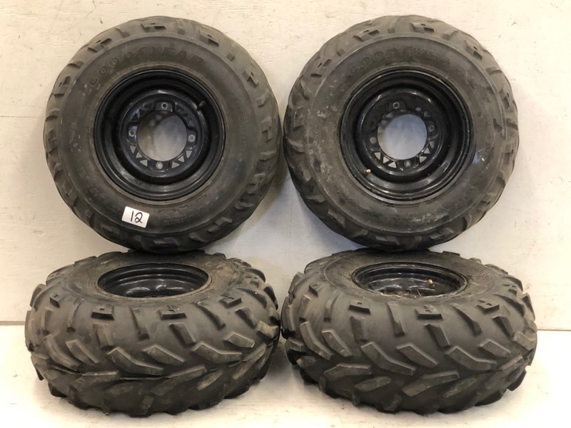 lot 12 image: Set Of (4) ATV Wheels & Tires