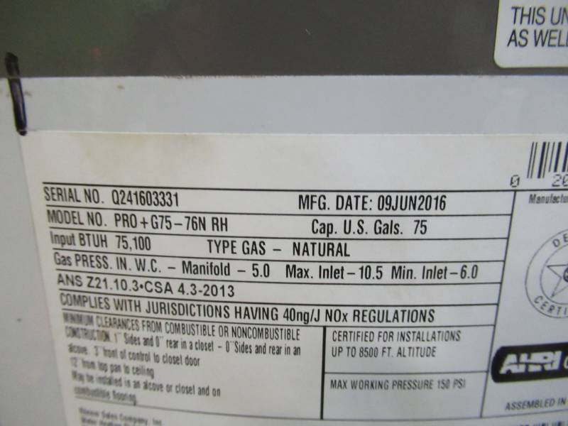 Rheem 75 gal. 75.1K BTU Professional Classic Plus Heavy Duty Residential  Natural Gas Water Heater, Side Relief Valve, PRO+G75-76N RH - Damage to  casing. | MN HOME OUTLET BURNSVILLE BOILERS, WATER HEATERS