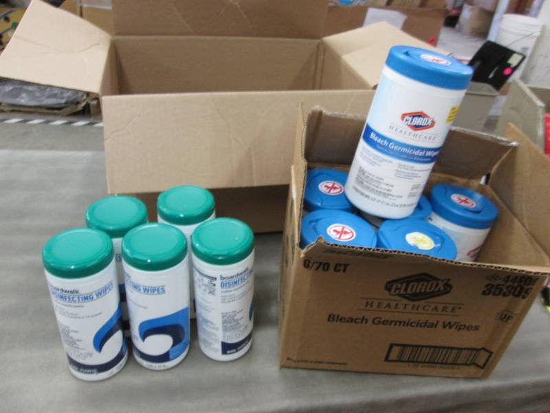 lot 77 image: 11 Canisters of Germicidal & Disinf...