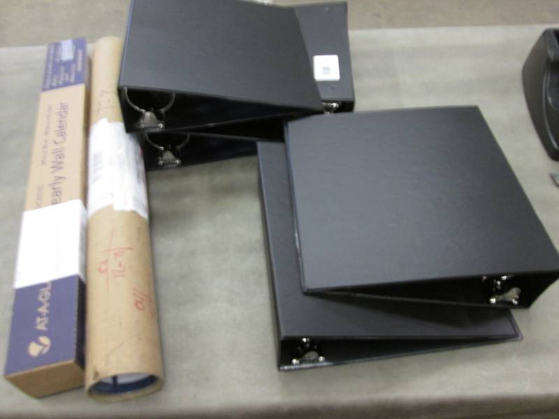 lot 138 image: 5 Large Binders , 2 Wall calendars...