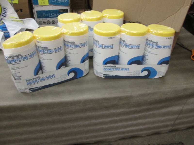 lot 208 image: 9 Canisters Boardwalk Disinfecting ...