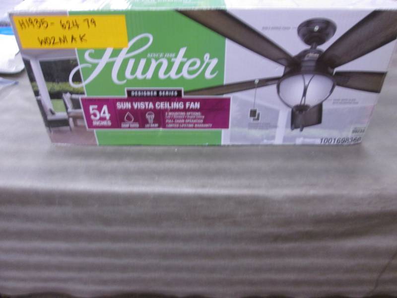 lot 242 image: Hunter Sun Vista 54 in. LED Indoor...