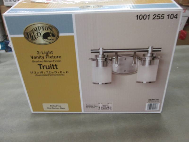 lot 281 image: Hampton Bay 2-Light Brushed Nickel ...