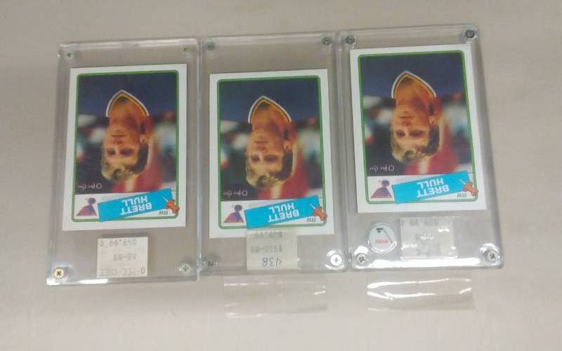 3-Slabbed Brett Hull Hockey Cards (In Holders)