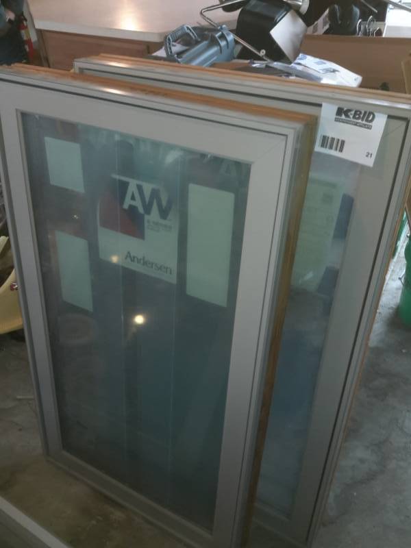 lot 21 image: 2, Anderson, Pine Frame Windows.  28in x 48 in.. New never installed