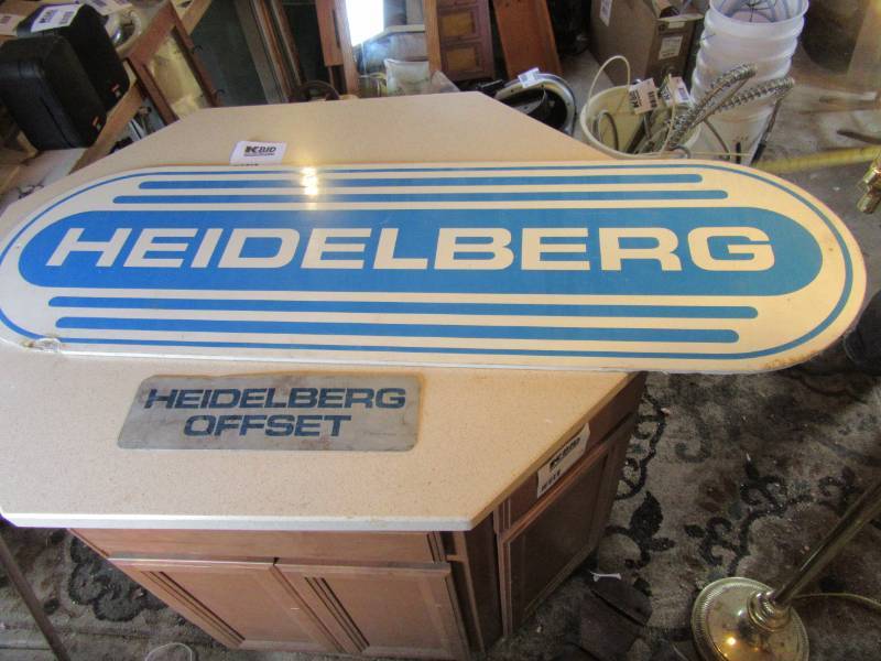 lot 115 image: Heidelberg Printer Signs.