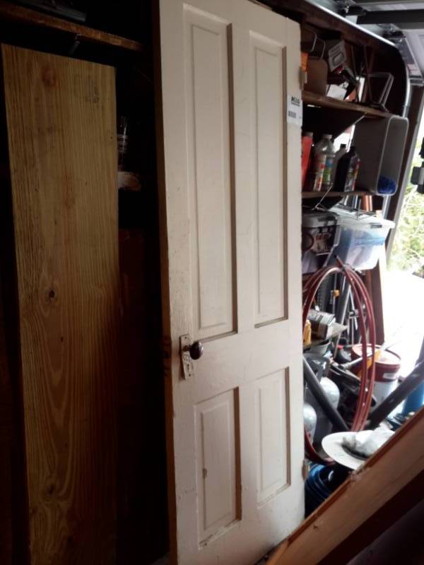 lot 161 image: Vintage interior, panel door. 32x78.5 x 1.75