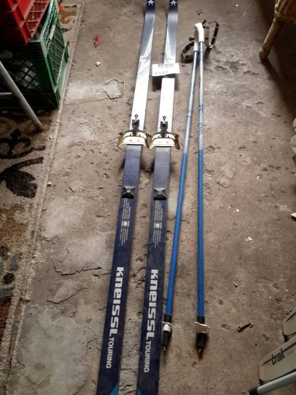 lot 136 image: Pair of Kneissl, Touring, Cross Country Skiis and poles