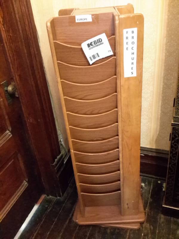 lot 73 image: Solid wood Slotted brochure rack