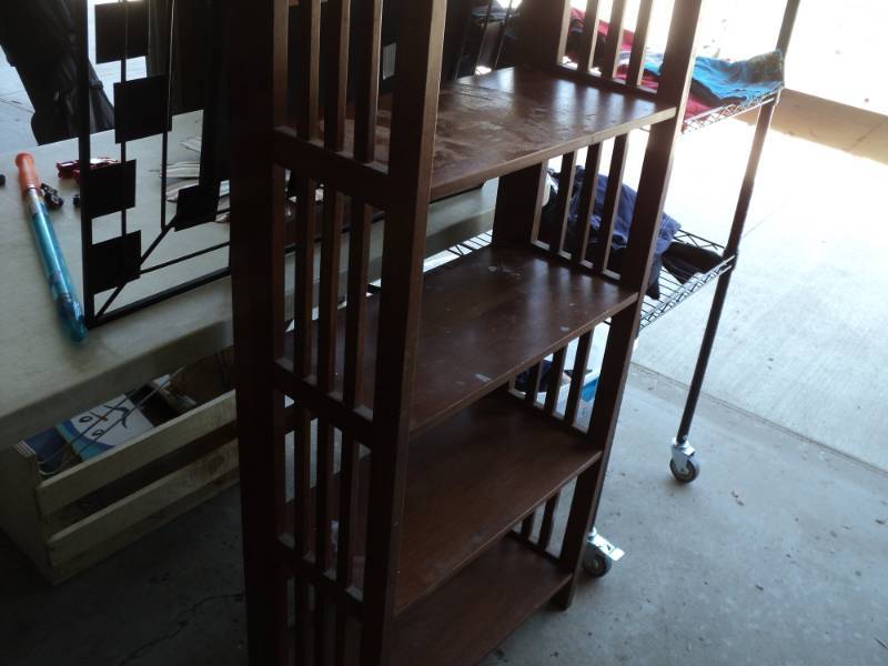 lot 31 image: Shelving Wood Unit- folds flat, 22 ...