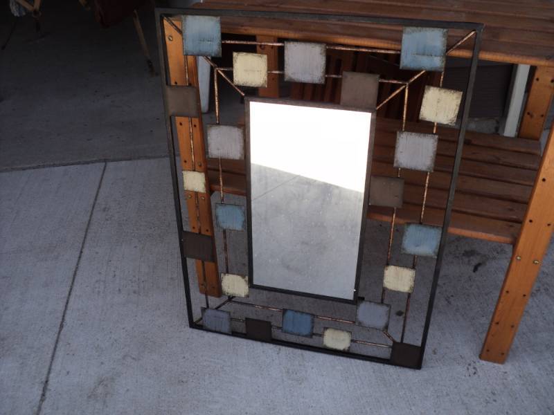 lot 33 image: Mirror with Metal Accents 23 x 31...