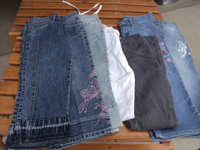 lot 57 image: New Size 12 Girls 7 pairs jeans and...