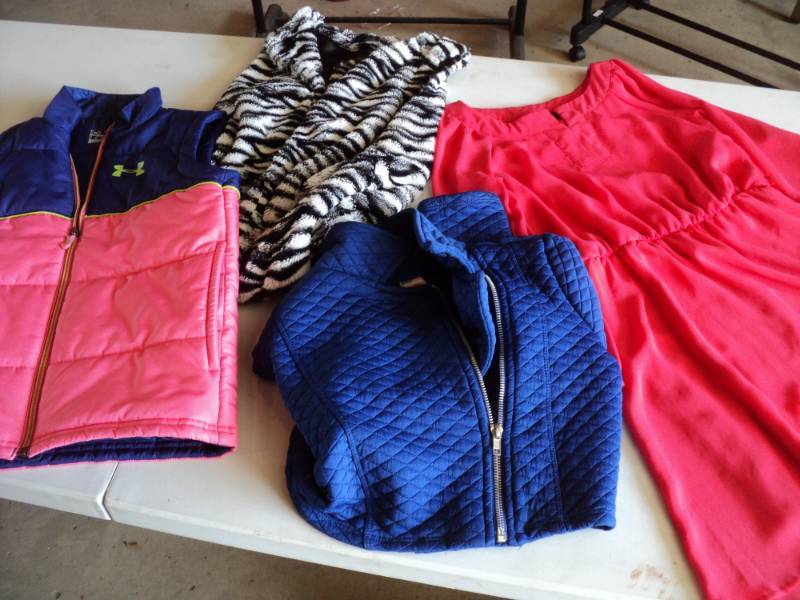 lot 90 image: Girls Size 8 Dress, UnderArmour Ves...