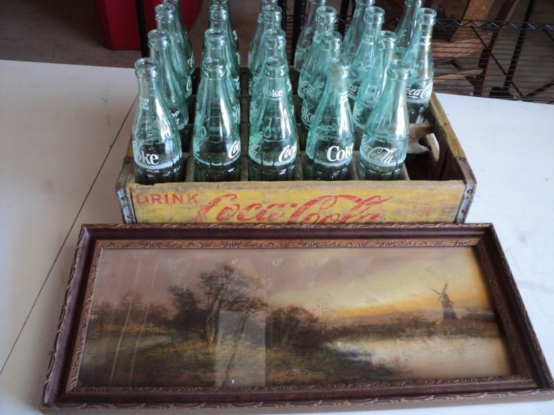 lot 92 image: Coke Bottles and Wood Case, and vin...