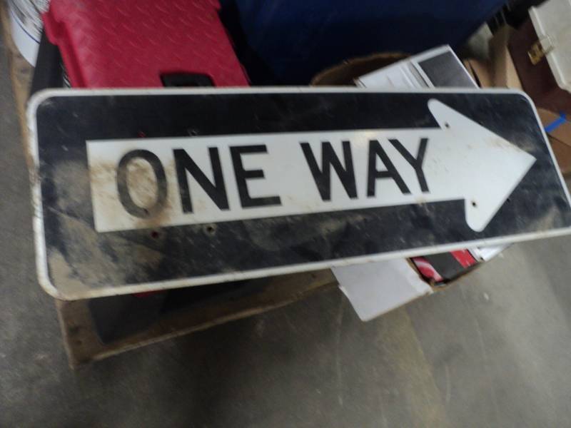 lot 99 image: One Way Metal Sign 36 x 12...