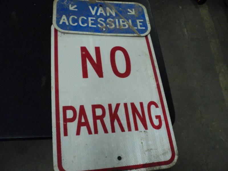lot 126 image: 2 Metal Signs - No Parking and Van ...
