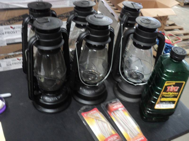 lot 165 image: 6 Tiki Lanterns, oil and wicks...