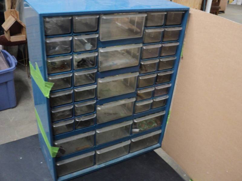 lot 206 image: 38 Compartments Storage with Conten...