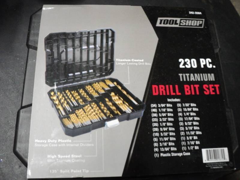 lot 247 image: 230 Pc Titanium Drill Bit Set...