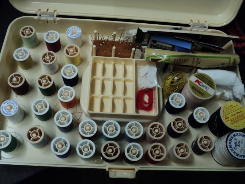 lot 251 image: Sewing Box with contents...