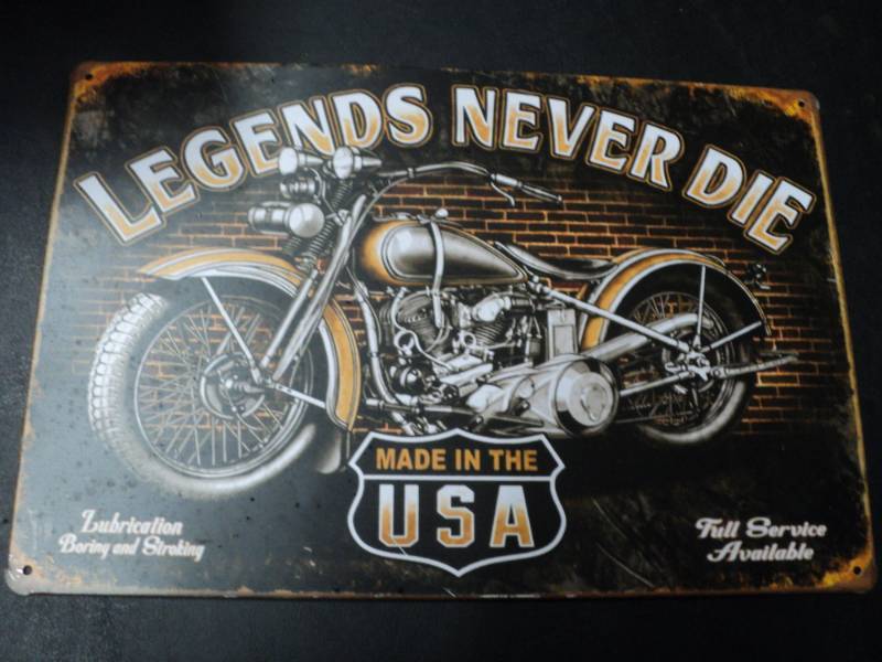 lot 267 image: Legends Never Dive 8 x 12 Metal Sig...