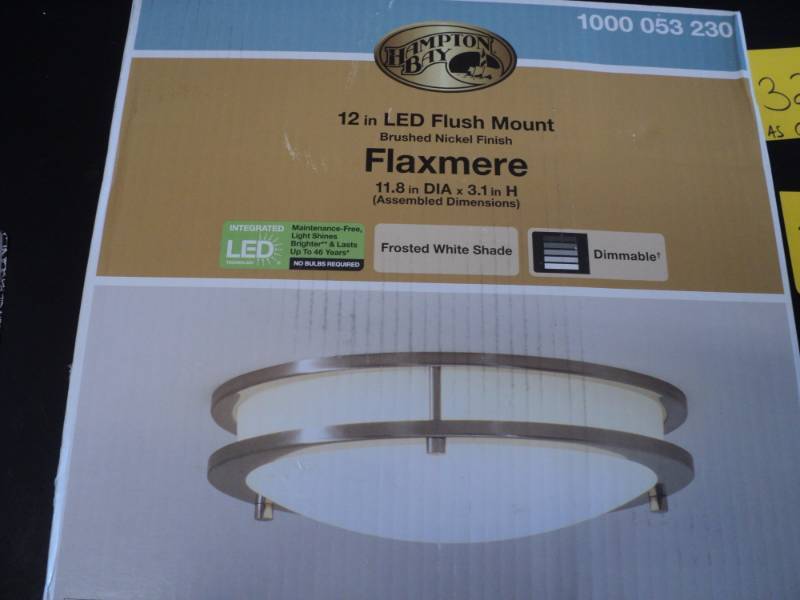 lot 325 image: Hampton Bay Flaxmere 12 LED Flush ...