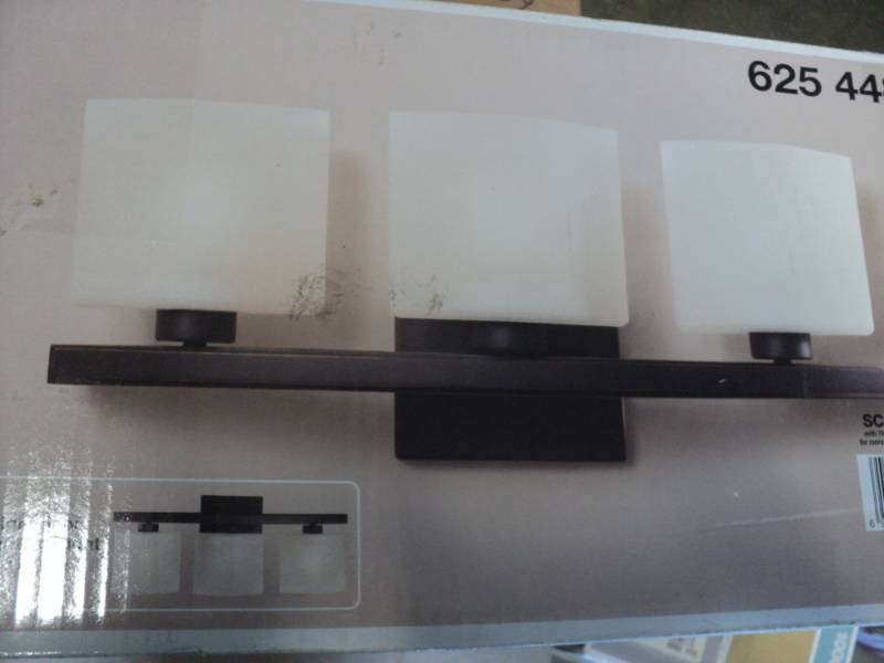 lot 335 image: Hampton Bay 3 Light Vanity Fixture ...