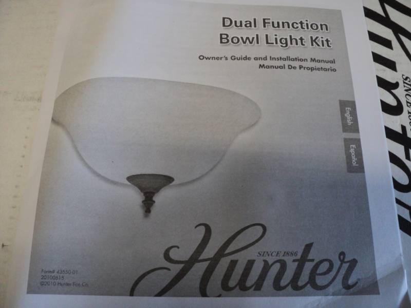 lot 343 image: Hunter Dual Function Bowl Light Kit...