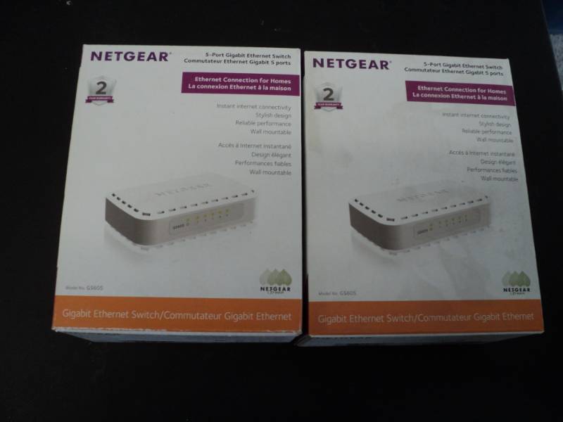 lot 359 image: Set of 2 Netgear 5 port Gigabit Eth...