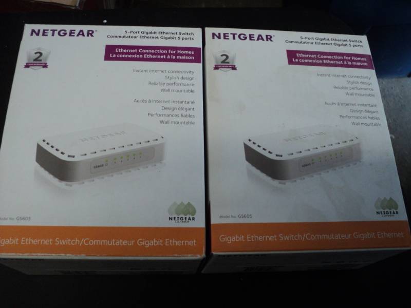 lot 363 image: Set of 2 Netgear 5 port Gigabit Eth...