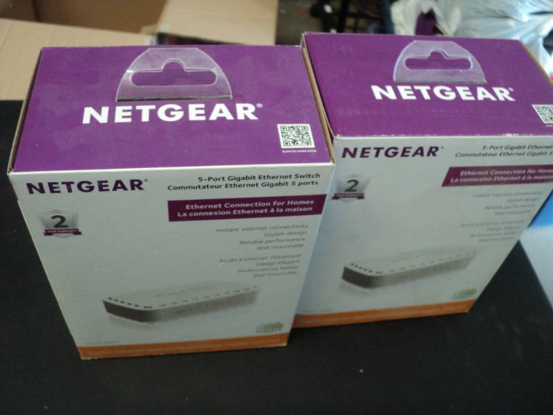 lot 364 image: Set of 2 Netgear 5 port Gigabit Eth...