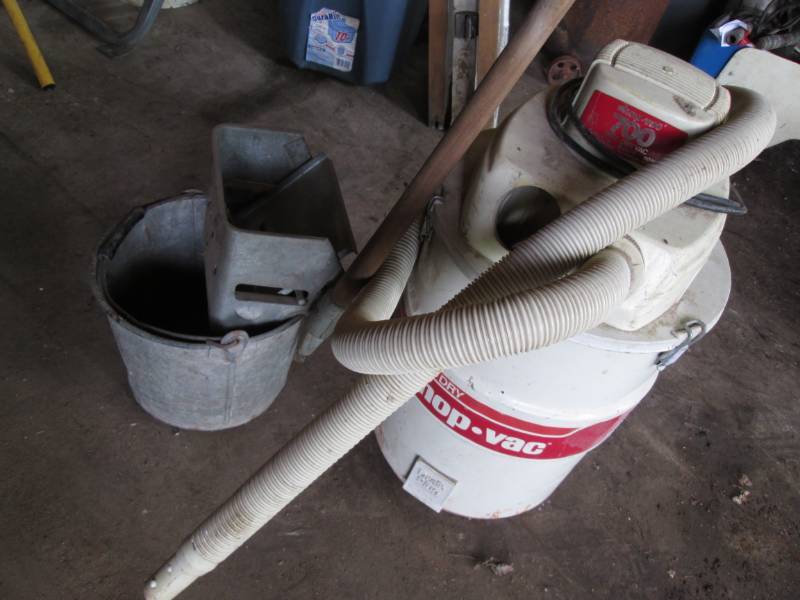 lot 68 image: Vintage mop bucket and Shop Vac wet...