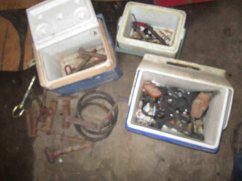 lot 74 image: Hitch pins, misc. straps, nuts & bo...