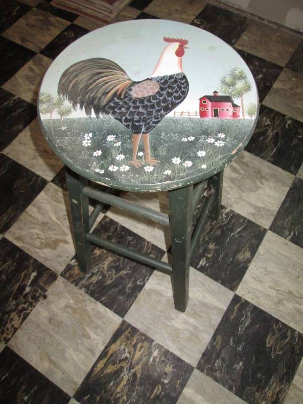 lot 170 image: Rooster stool for kitchen...