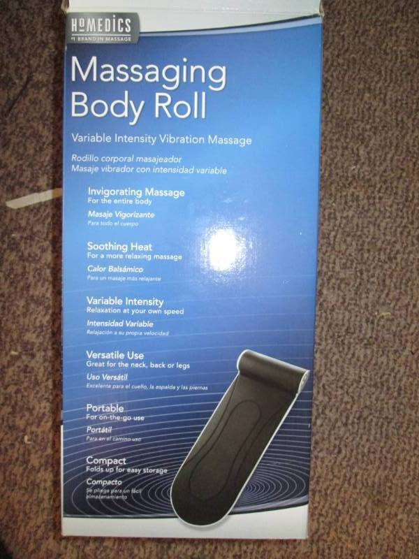 lot 203 image: Massaging body roll chair massager...