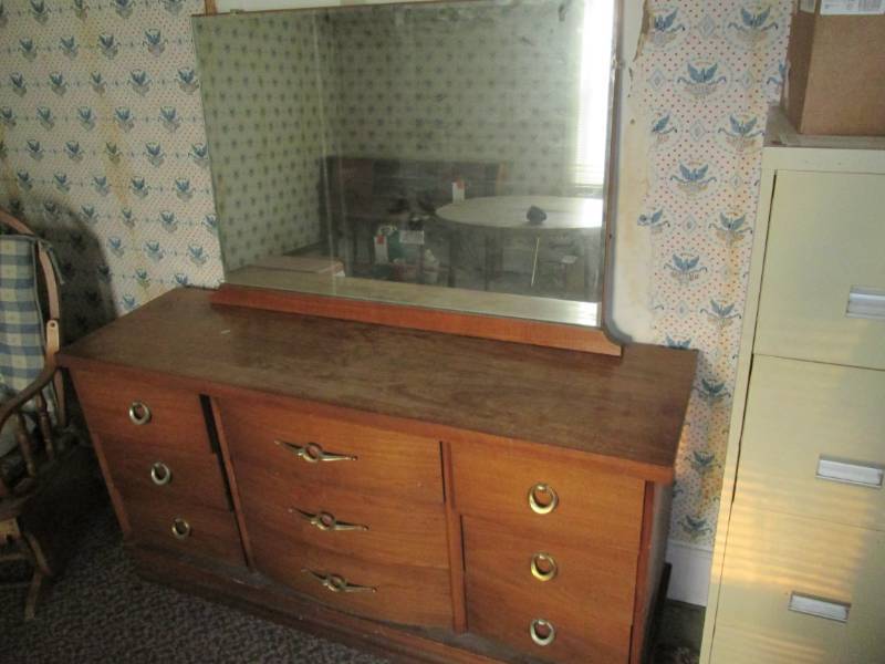 lot 216 image: 9 drawer dresser with mirror...