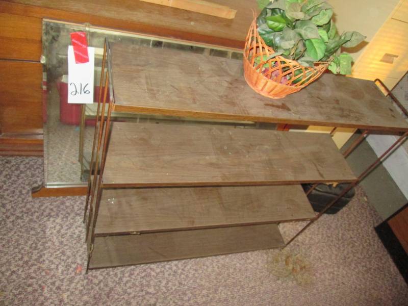 lot 217 image: Metal shelf with 4 tiers...