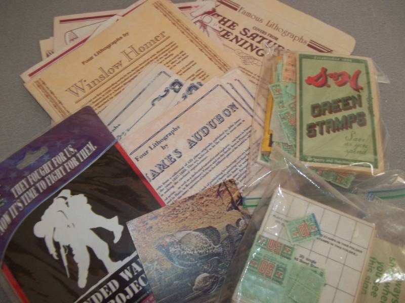 Assorted Lithographs and Green Stamps