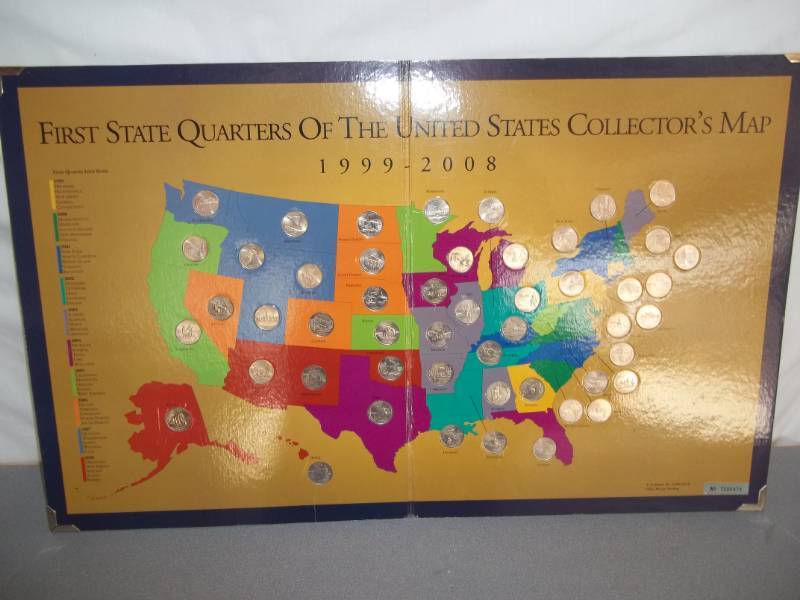 State Quarter Collection with Map
