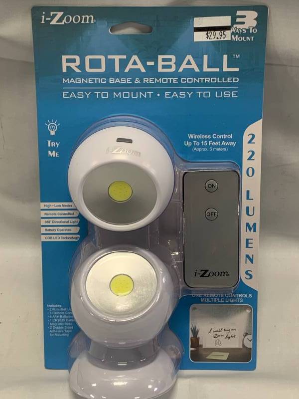 lot 6 image: Magnetic Remote Controlled Roto Ball Lights