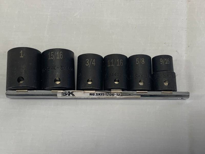 lot 12 image: SK Tools 6pc 12 dr SAE Impact Socket Set