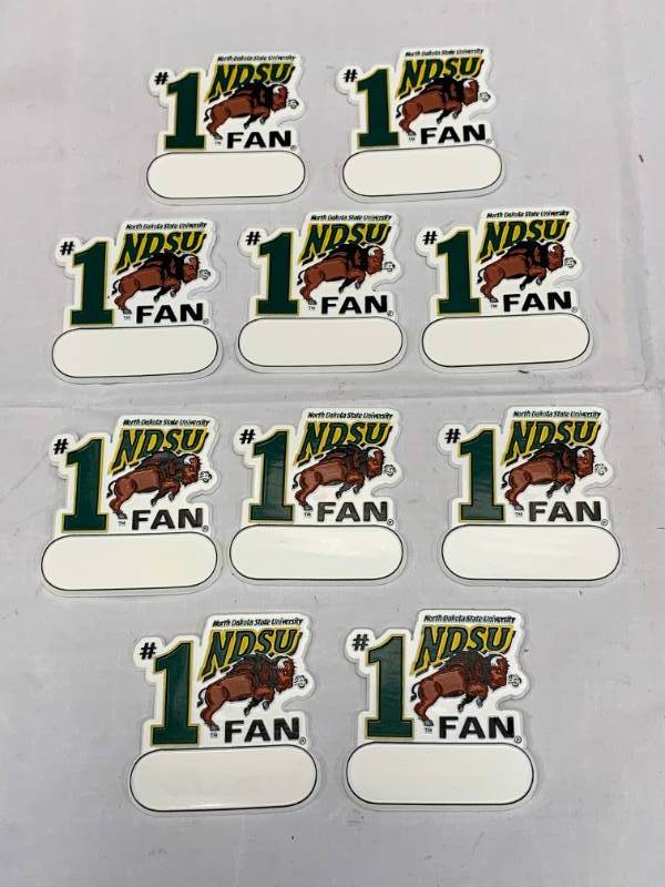 lot 59 image: Lot of 10 NDSU Bison #1 Fan Magnets