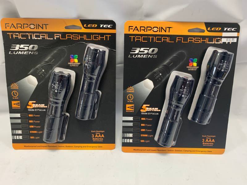 lot 78 image: Lot of 2 (4 total) 350 Lumen Tactical Flashlight