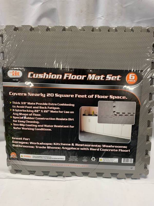 lot 89 image: 6pc Shop Gym Garage Floor Mat Set