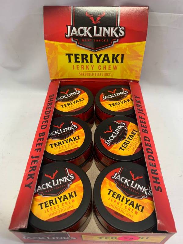 lot 70 image: Lot of 12 Jack Link Teriyaki Jerky Chew