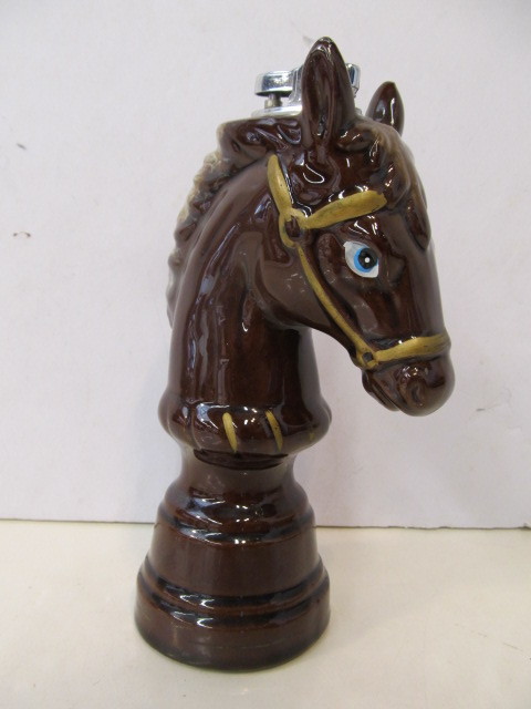 lot 17 image: Large Vintage Mid Century Ceramic Horse Head Table Lighter