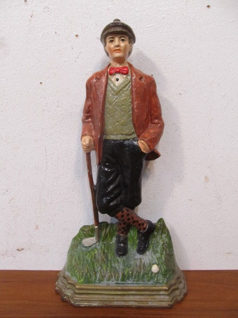 lot 37 image: Cast Metal Golfer Doorstop