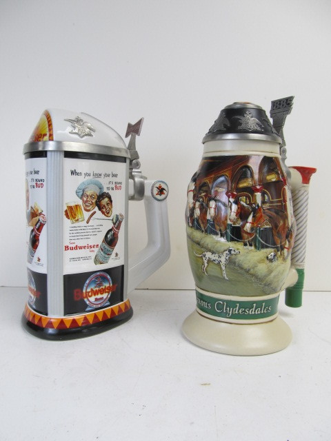 lot 55 image: 2 BUDWEISER Membership Beer Steins
