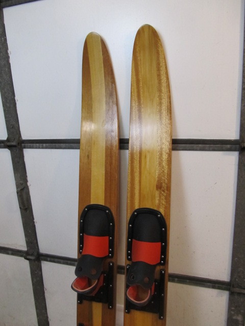 lot 111 image: NICE Pair of Wooden Waterskis
