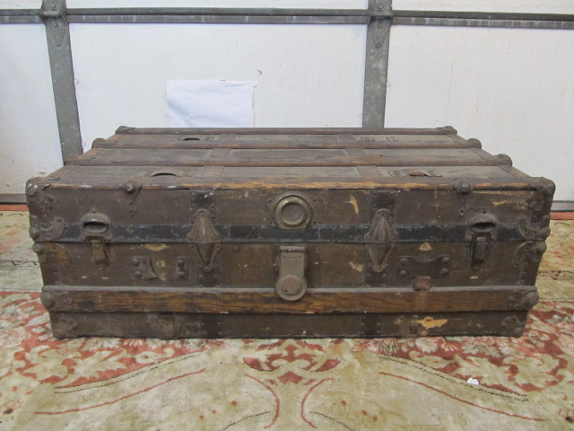 lot 120 image: Antique Low Trunk